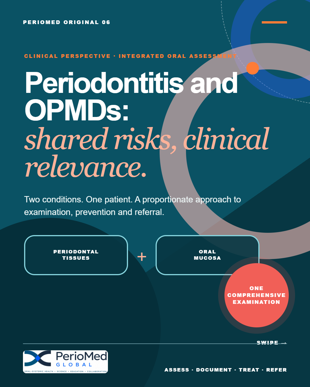 PerioMed Original 06: Periodontitis and OPMDs — shared risks and clinical relevance